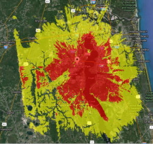 KK4ECR Repeater Coverage Satview